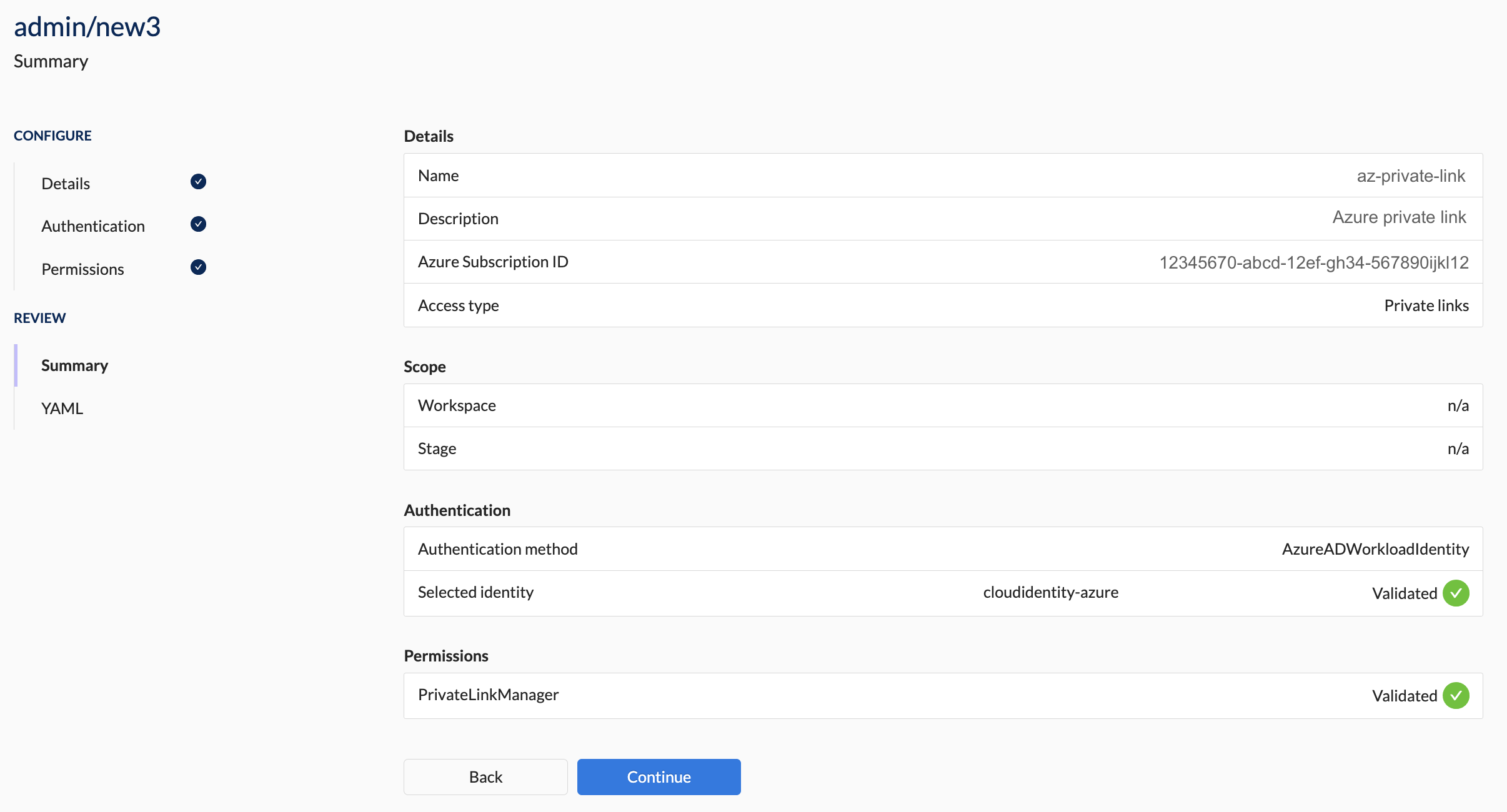 Cloud Access Private Link Summary