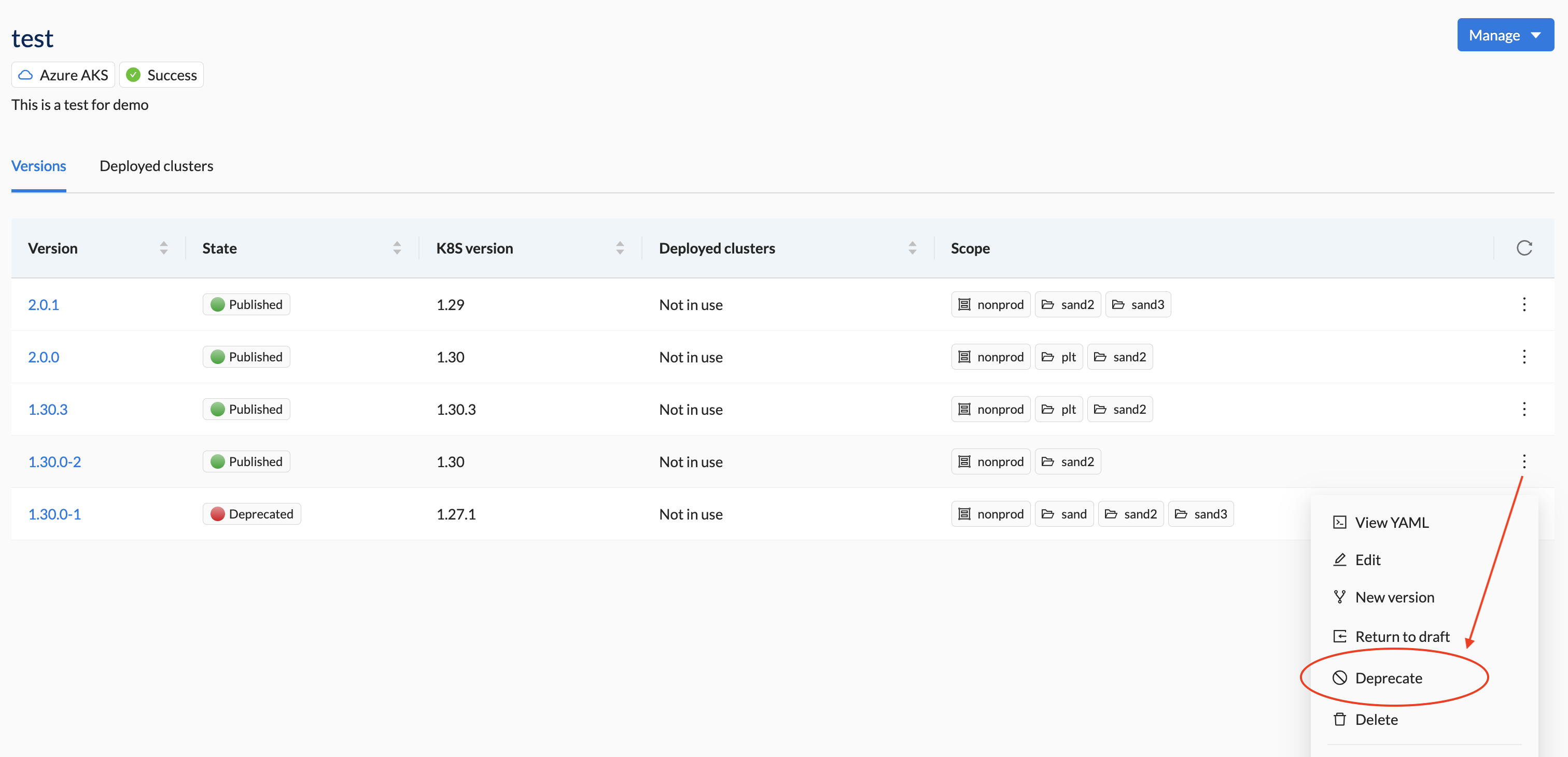 Cluster Plan Promote - Deprecated Status