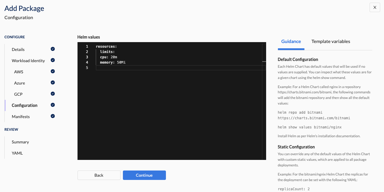 Use static values