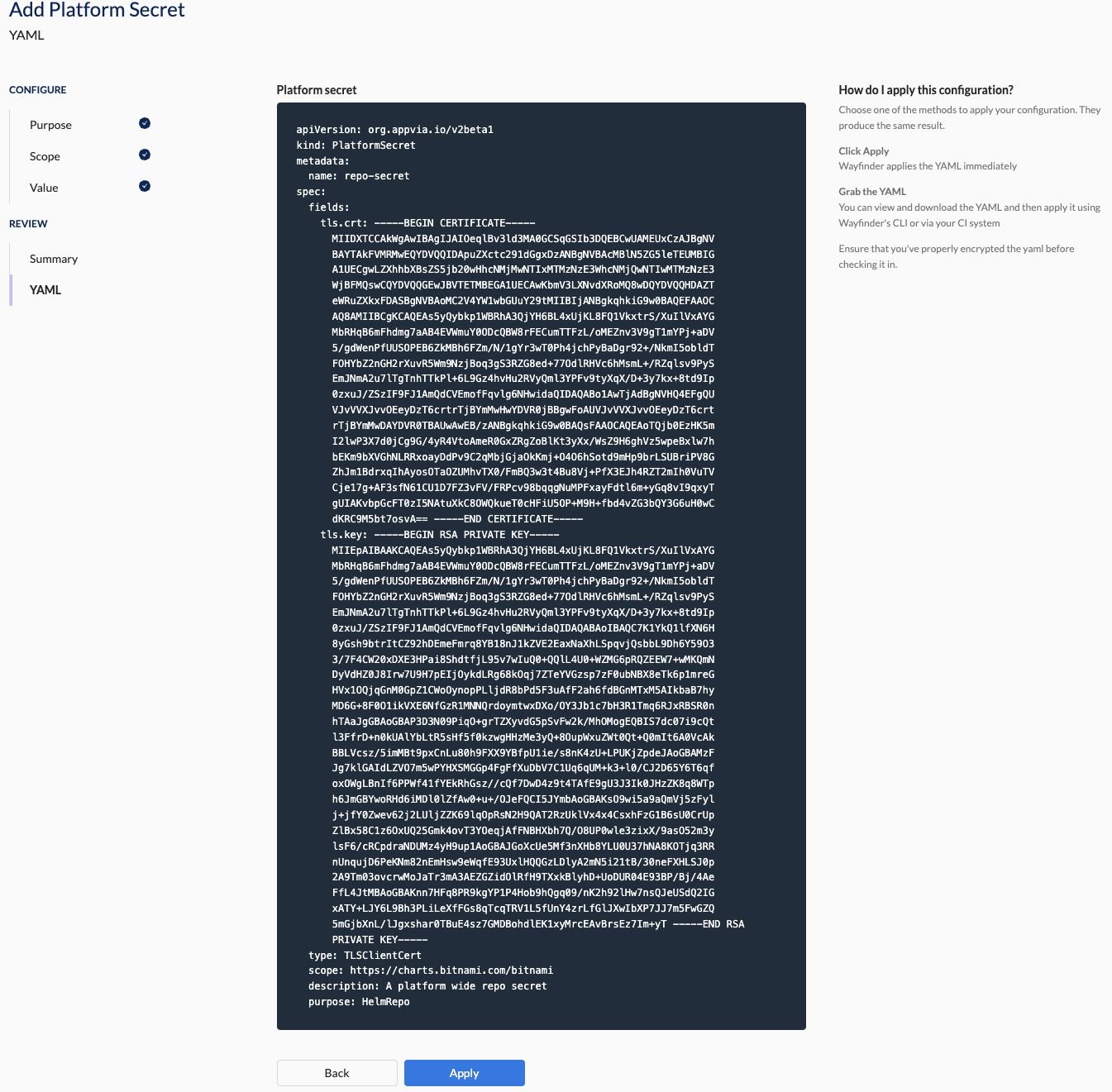 Helm Repo TLSClient YAML