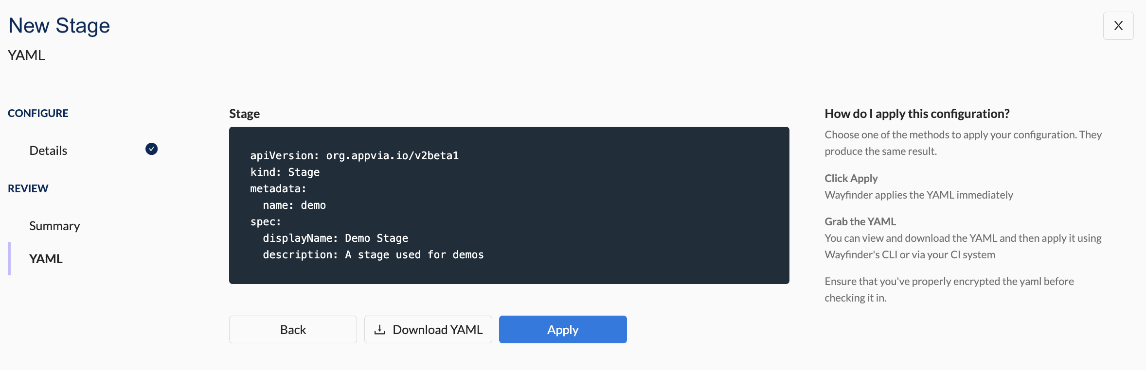 Stage YAML