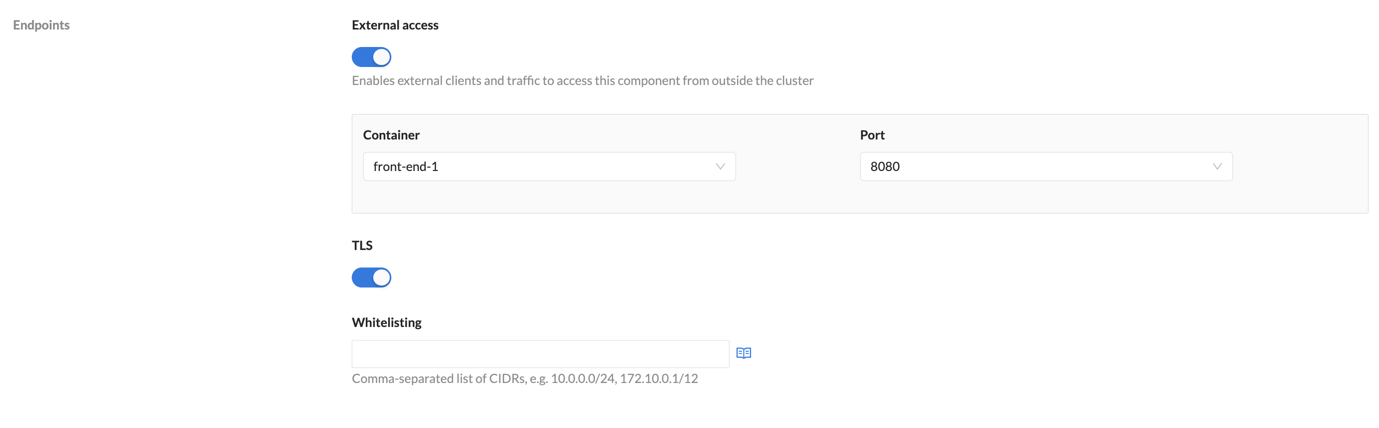 Component Endpoint Exposed