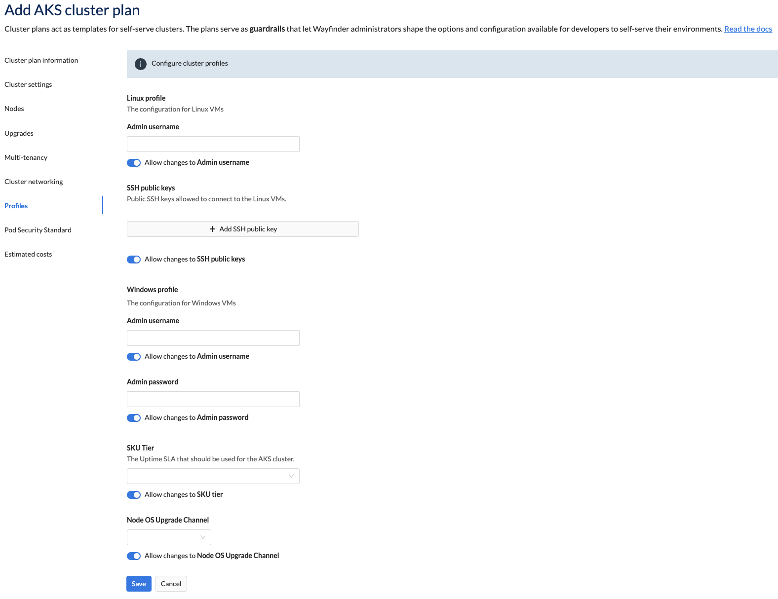 Cluster Plan Profiles