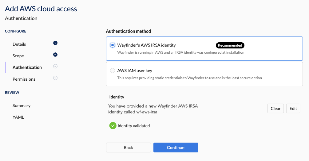 Auth Section - New Workload ID - Valid