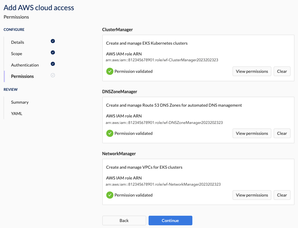 Permissions Section - Success All