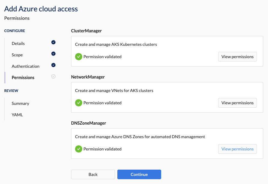 Permissions Section - All Valid Permissions