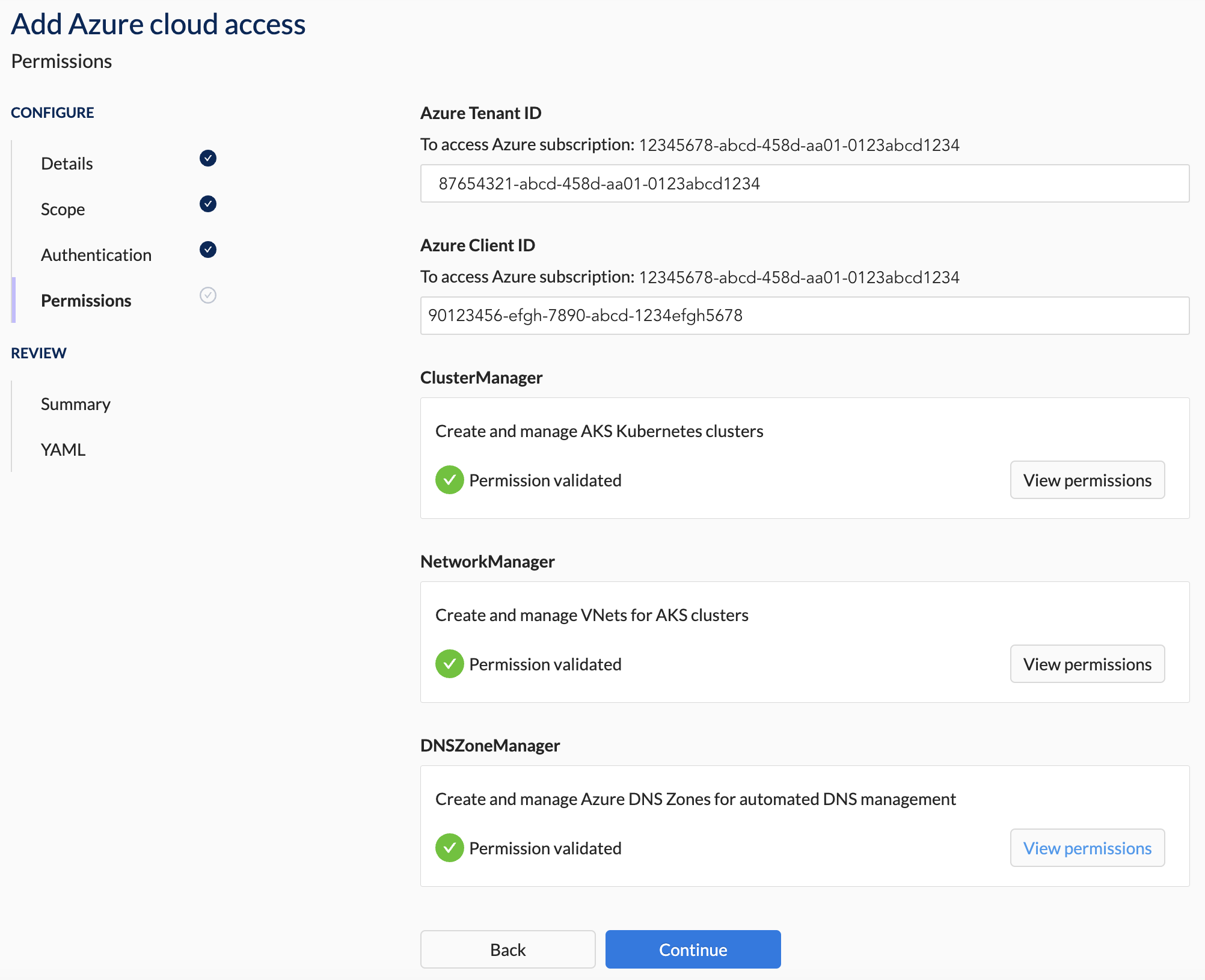 Permissions Section - All Valid Permissions