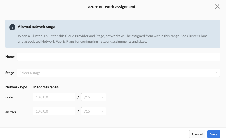 Set up an ip range