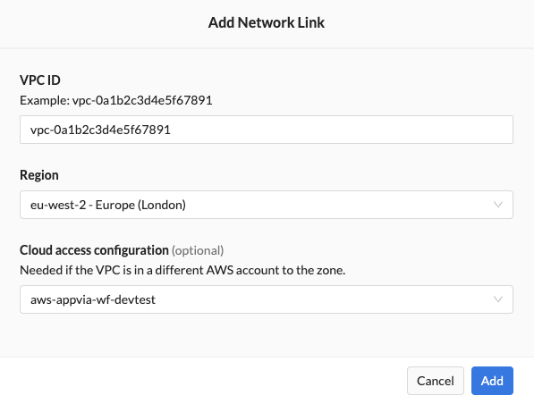 Network Link Details - AWS