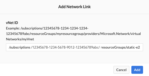 Network Link Details - Azure